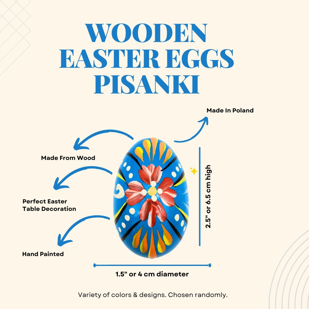 Polish Wooden Easter Eggs Pisanki (set of 6) The Polish Store