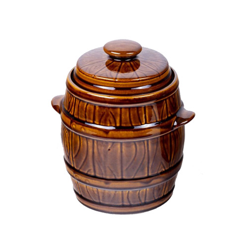 Pickles & Sauerkraut Water Cushion Stoneware Ceramic Barrel With Lid 3.5L, Baca