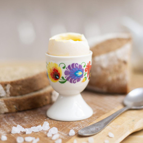 Folkstar Polish Folk Egg Cup, White Lowicz, Set Of 2