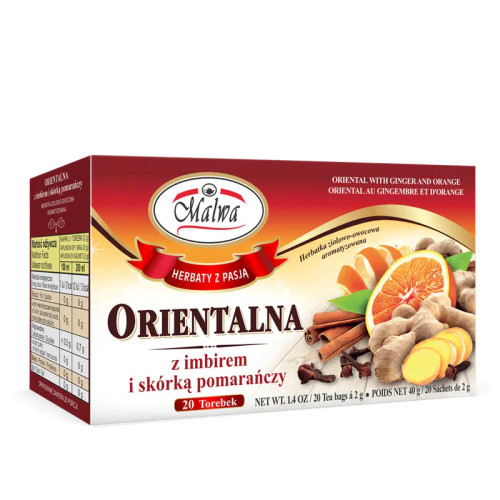 Malwa Ginger & Orange Peel Tea Bags, 20 x 2g