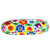 A close-up view of the Folkstar Eyeglass Case featuring a sleek white background adorned with a vibrant floral print inspired by the timeless Lowicz pattern. The metal case has rounded edges and a secure latch closure, making it a stylish and protective accessory for eyeglasses.