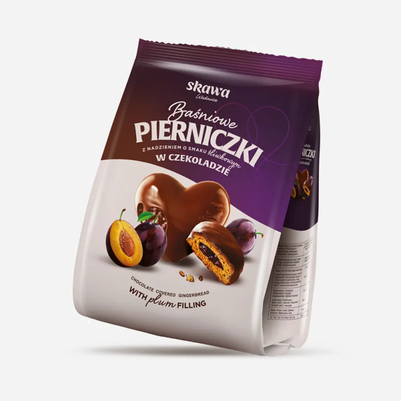 Skawa Chocolate Covered Gingerbread Plum Hearts 150g