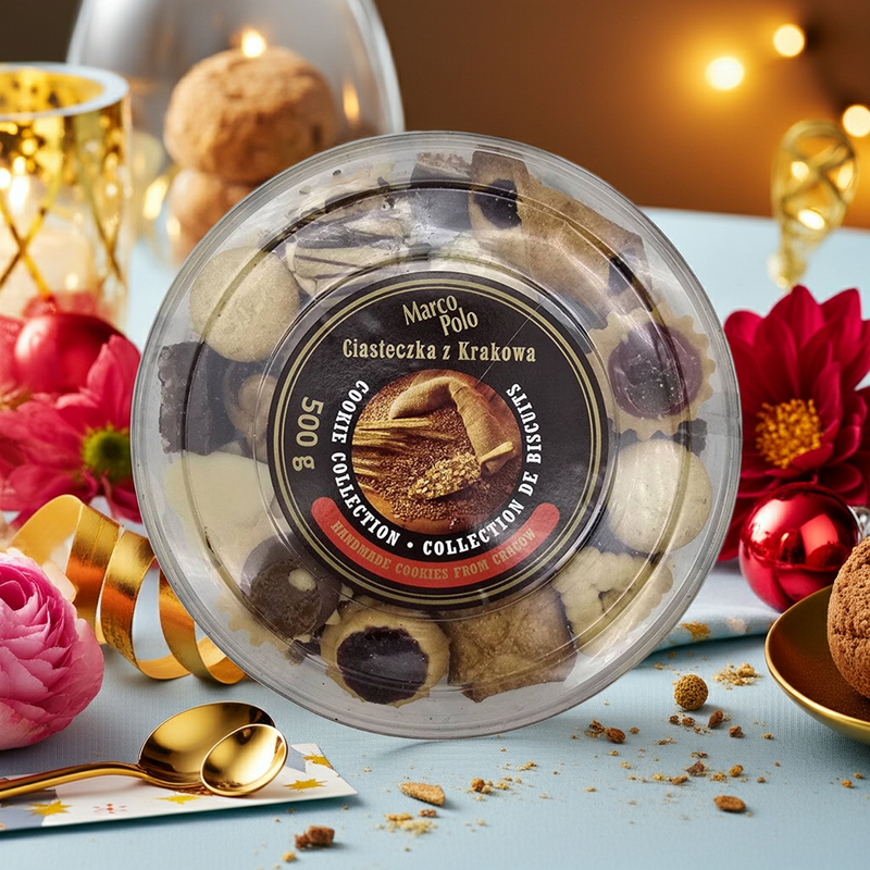 Marco Polo handmade cocktail cookies from Kraków, Poland, 500g gift box