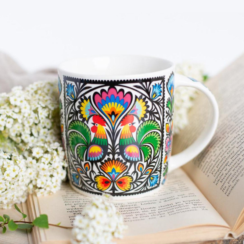 Folkstar Polish Folk Hania Mug - Lowicz Roosters