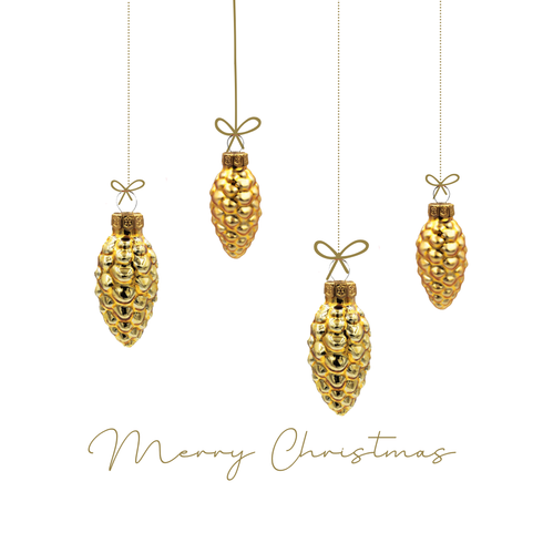 Small Gold Pine Cones Christmas Tree Ornaments Set Of 12 | The Polish Store