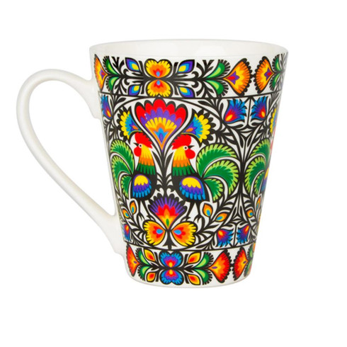 Polish Folk Art Rooster 10oz Insulated Travel Coffee Mug