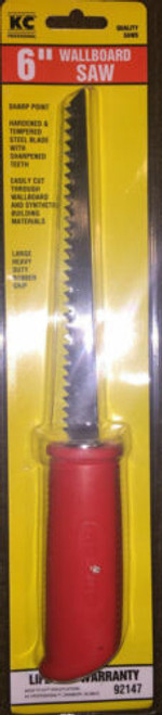 6" Wallboard Saws with Pointed Blade Tip, Rubber Grip - 2 Count