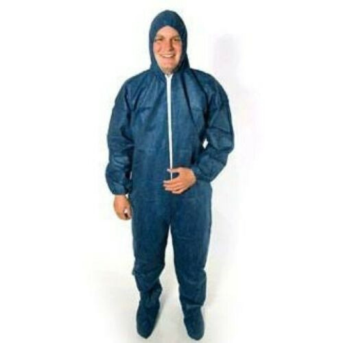 Spun Poly Protective Coveralls, Hood and Boots, Elastic Wrist, 3XL - 25 Count