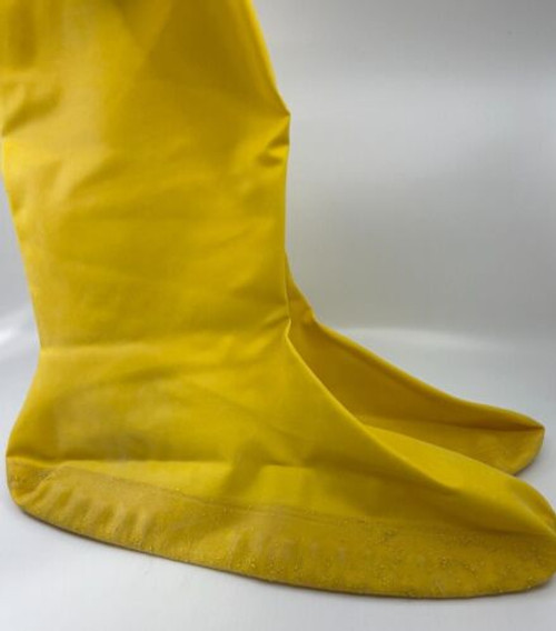Yellow Hazmat Protective Latex Boot Chemical Safety Shoe Cover Large - Single Unit