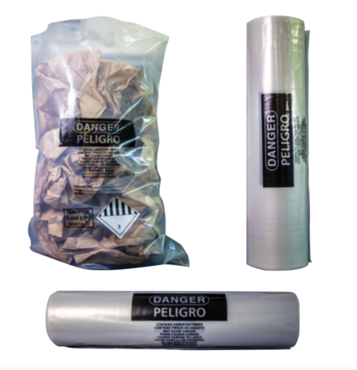 Asbestos Disposal Bag, Clear ACM-Printed, Perforated, Multi-Size 56156 Asbestos Disposal Bag, Clear ACM-Printed, Perforated, Multi-Size 56156