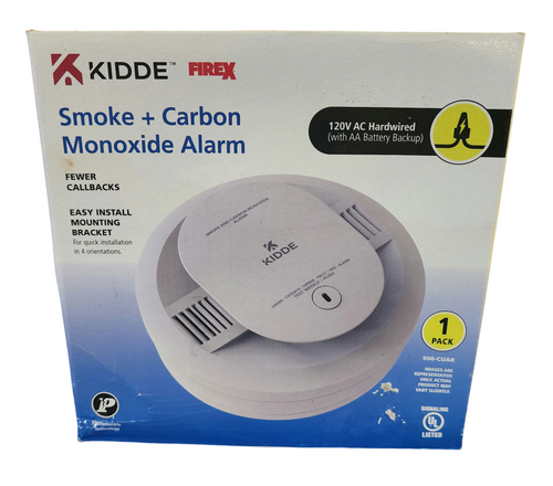 Kidde 900-CUAR Hardwired Smoke and Carbon Monoxide Alarm, Interconnectable With AA Battery Backup Combo Model# 21032250  - 1 Count