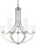 Traditional 9-Light LED Chandelier Pendant Brushed Nickel Etched Glass Shades