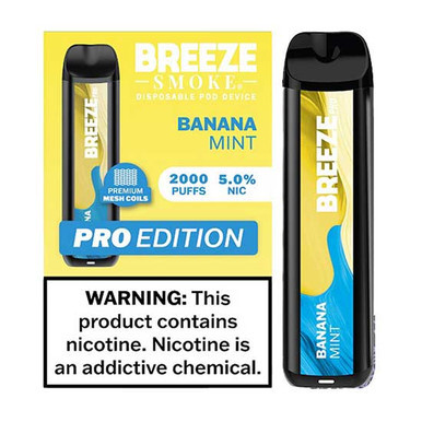 Banana Mint Flavored Breeze Pro Edition Disposable Vape - 2K Puffs | Everything Vapes