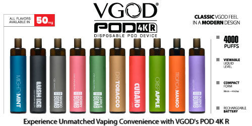 Experience Unmatched Vaping Convenience with VGOD's POD 4K R