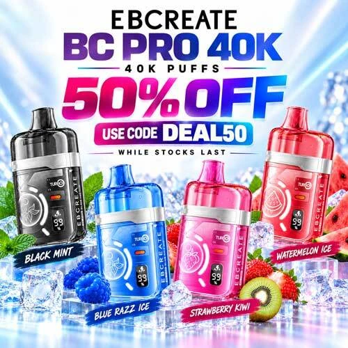 EBCreate BC Pro 40K Disposable Vape 50% Off - Use Code DEAL50