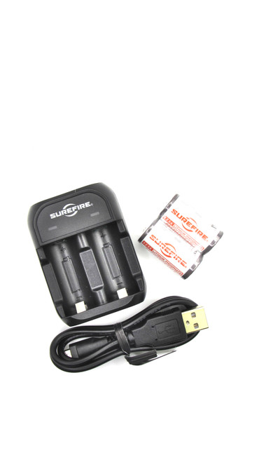 Surefire Rechargeable Battery Kit 2 Batteries + Charger 123a
