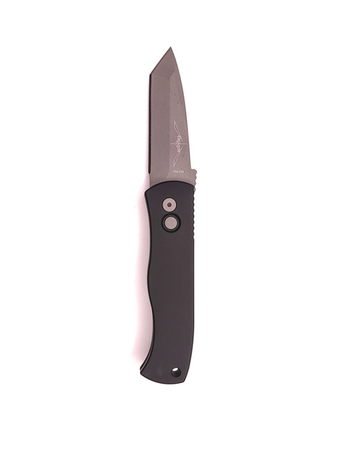 Protech Emerson CQC7 E7T01 Auto Tanto, Black Handle, Plain Edge C#3070