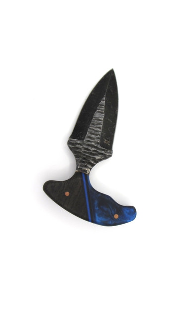 Stroup Push Dagger Custom Black / Blue Wood + Resin Handle