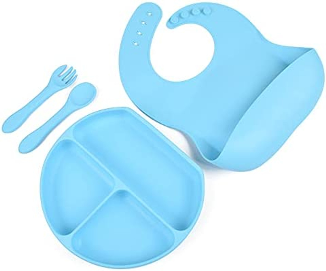 Toddler Plates Suction Plates for Baby Silicone Baby Plates 100% Food-Grade  Silicone, First Stage toddler plate With Suction Feeding Supplies for