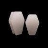 SoScene Coffin Shaped White Quartz Organic Stone Ear Gauges, white coffin-shaped ear gauges made of organic quartz stone.