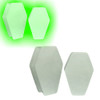 SoScene Coffin Shaped Glow In The Dark Ear Gauges, coffin-shaped ear gauges with glow-in-the-dark feature for body jewelry piercing.
