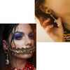SoScene Silver Gypsy Gems Moon and Star Screw Back Stainless Steel Ear Plugs, decorative jewelry featuring moon and star designs.