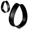 Black Stainless Steel Teardrop Double Flared Tunnels