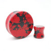 SoScene Red Turquoise Natural Stone Ear Gauges plugs, red and black marbled ear gauges and plugs made of natural turquoise stone.