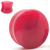 SoScene Red Jade Natural Stone Ear Gauges, round pink-red ear stretching plugs made from natural jade stone.