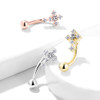 Cross CZ Prong Set Top 316L Surgical Steel Eyebrow Rings Curved Barbell