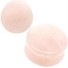 SoScene Rose Quartz Organic Stone Ear Gauges (Pair),  round pink gemstone ear gauges for piercing jewelry