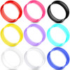SoScene Ultra Thin Soft Silicone Ear Skins, set of colorful silicone ear skins in red, pink, black, yellow, purple, blue, white, and turquoise for ear protection and comfort.
