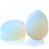 SoScene Teardrop Opalite Stone Ear Plugs, pair of atmospheric, iridescent teardrop-shaped stone ear plugs with a smooth finish.