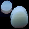 SoScene Teardrop Opalite Stone Ear Plugs, smooth teardrop-shaped white ear jewelry with an iridescent opalite finish.