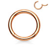 SoScene Rose gold Titanium Anodized High Quality Precision 316L Surgical Steel Hinged Segment Ring, close-up view showing shiny, smooth, and durable rose gold finish with hinged opening mechanism.