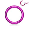 SoScene Purple Titanium Anodized High Quality Precision 316L Surgical Steel Hinged Segment Ring, a vibrant purple segmented hoop with a hinge for easy wear, made of durable surgical steel.