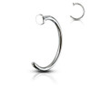 SoScene Silver C Shape Hoop Nail Head, image of a silver C-shaped hoop earring with nail head design made of 316L surgical steel, available in various sizes.