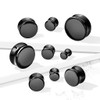 Solid Round Black Obsidian Stone Ear Plugs