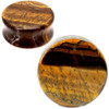 SoScene Tigers eye Natural Stone Ear Gauges plugs, round tiger's eye stone ear gauges with brown and black striped pattern suitable for body jewelry and ear piercing.