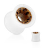 SoScene Coco Wood and Organic Bone Saddle Fit Tunnels, white transparent tunnel with natural brown and black organic bone interior design.