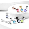 reflective stone  medusa Labret Stud Helix Tragus Cartilage  16 gauge Monroe