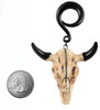 Gold horn Bull Skull  weighted spiral hook hangers surgical steel 