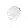 SoScene clear Faceted glass Double Flared Saddle Tunnel, a transparent, faceted glass body jewelry tunnel for body piercing.