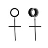 SoScene Black Large Dangle Cross Stainless Steel Screw Back Ear Plugs, black large cross dangle earrings with screw back closure for punk or gothic style.