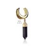 SoScene Saddle Spreader with Onyx Dangle PVD Gold Over 316L Surgical Steel, featuring a black onyx pendant and a gold-toned metal design, measuring 9mm (0.35 inches).