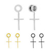 SoScene Gold Large Stainless Steel Dangle Cross Screw Back Ear Plugs, stylish cross-shaped dangle earrings for men's or women's jewelry.