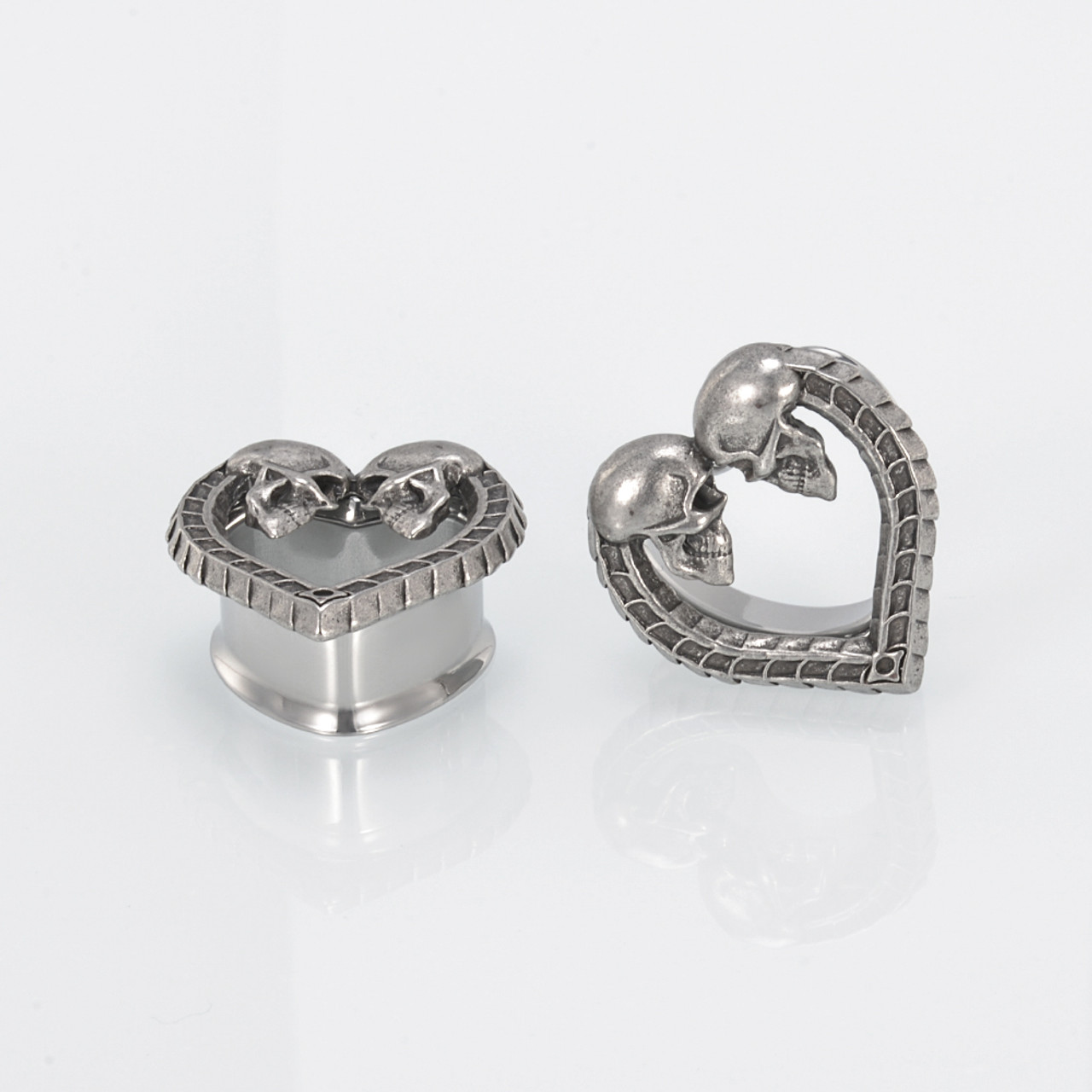 見事な創造力 shape Heart skull double wrap Spinal Stainless Double Steel アクセサリー