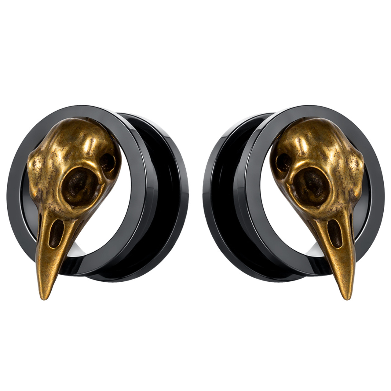 Fake Gauge Realistic Axe Shaped Faux Plug Stud Earrings in Black – DOTOLY