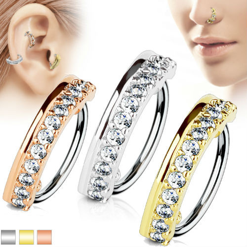 Paved Nose Hoop Cartilage Ring Rook Tragus Daith Piercing 316l Surgical Steel So Scene