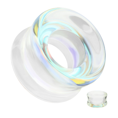 Hollow Mirror A B Glass Double Flare ear plugs tunnels